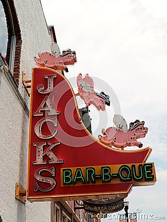 Famous Jack's BBQ, Broadway Street Downtown Nashville Editorial Stock Photo